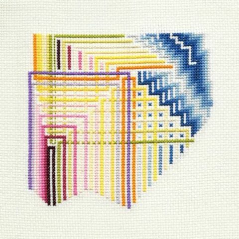 Fractured and frazzled (Cross stitch on 14 count Aida)